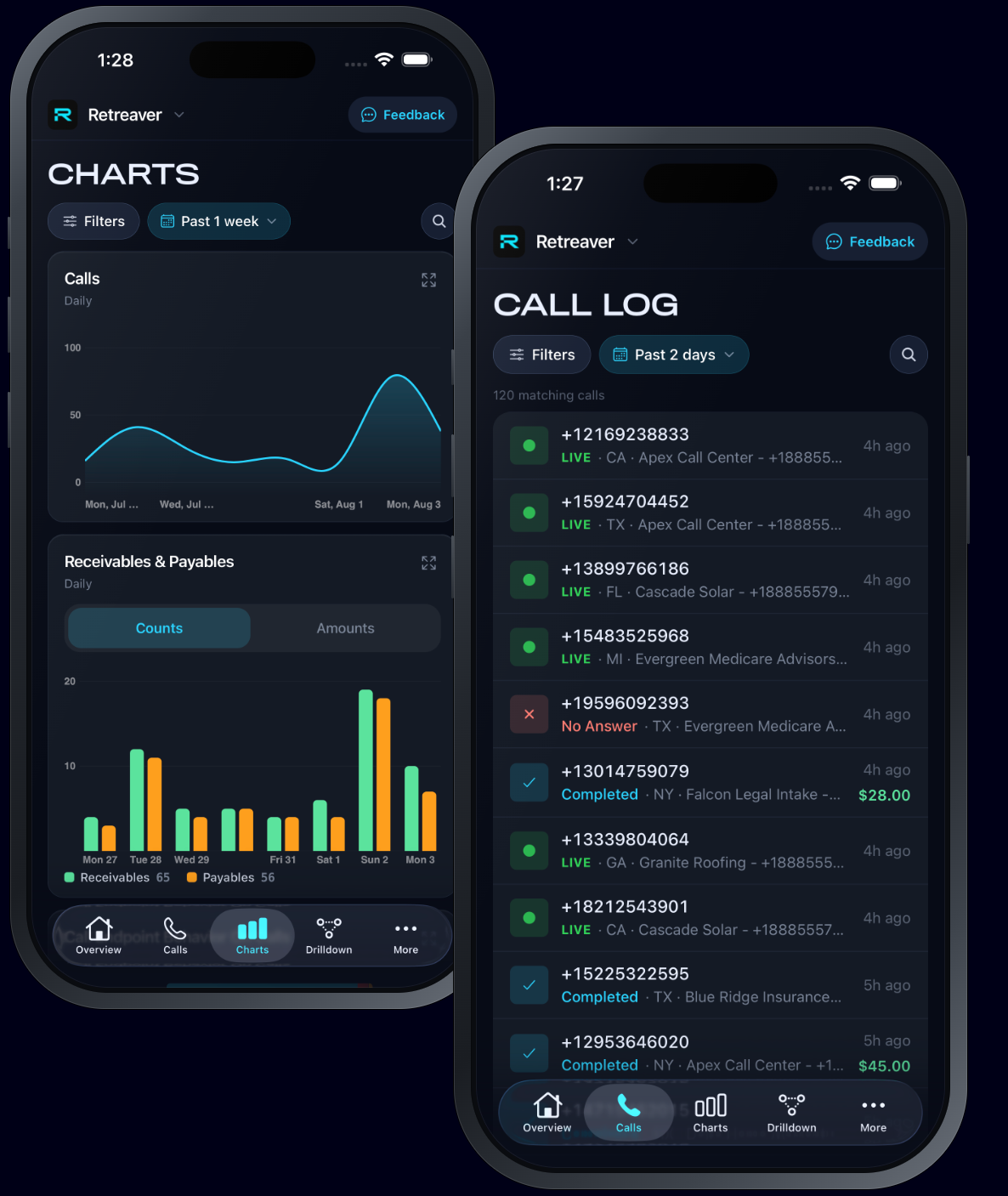 Retreaver mobile app screenshots