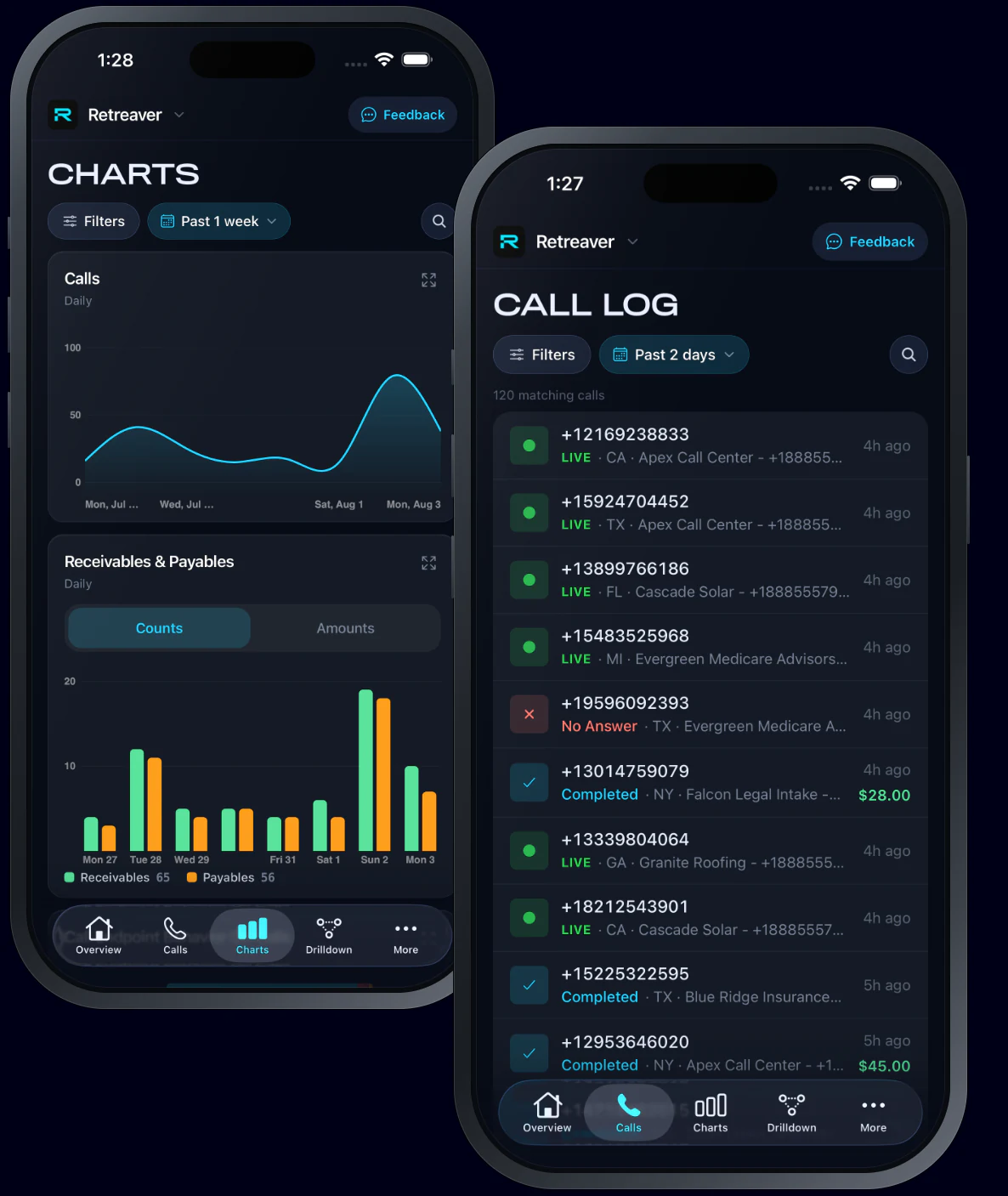 Retreaver mobile app screenshots